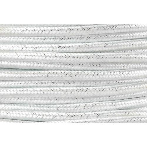 biały kabel w oplocie metalizowany